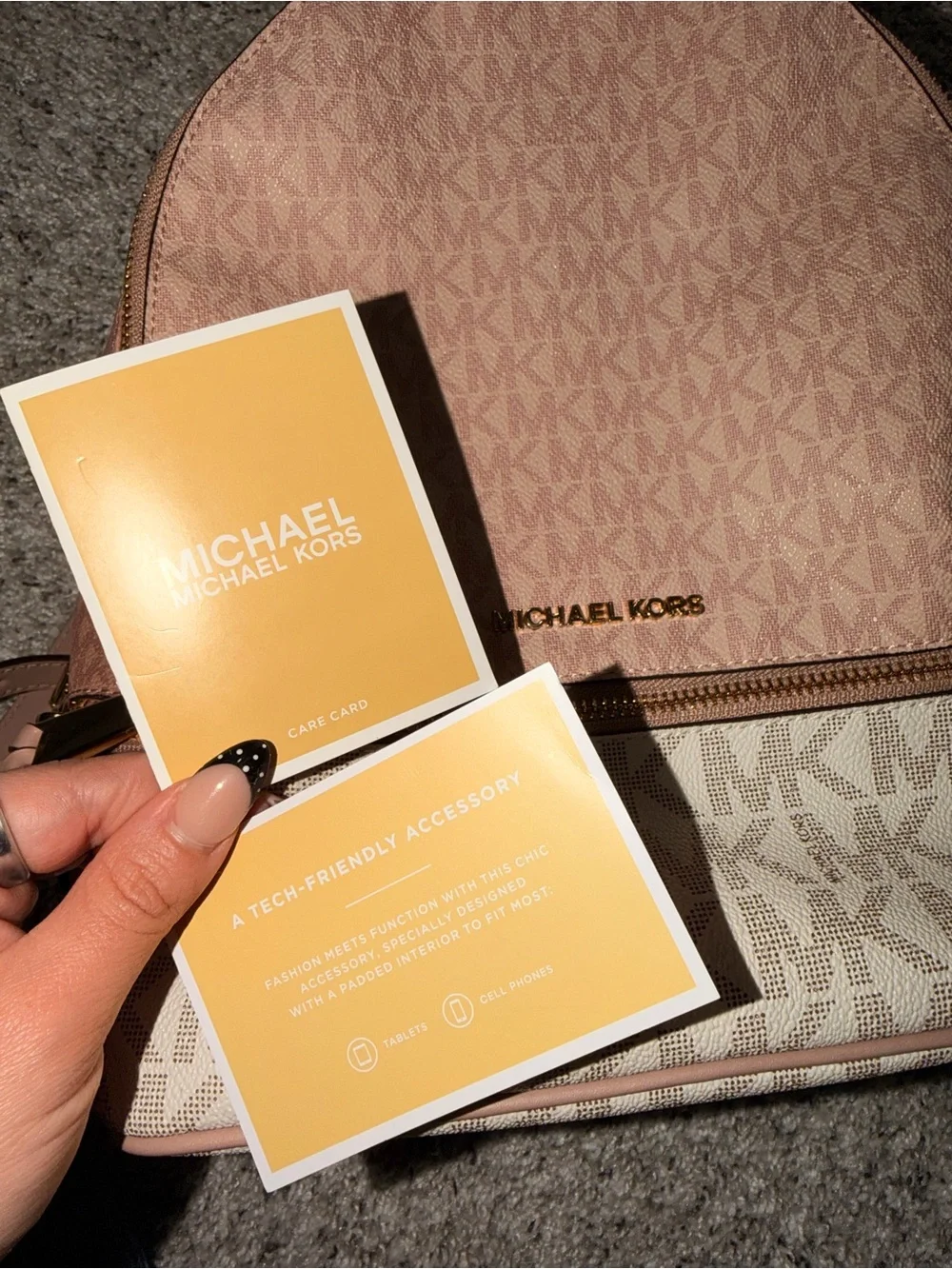 Michael Kors Pink Logo Backpack